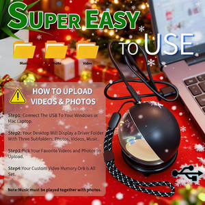 Dropshipping, Esfera de Memoria, Bola de Cristal 3D de 2.7 Pulgadas con Sonido, Personalizada, Carga tus Propios Videos y Fotos, Regalo Personalizado para Parejas - Product Image 3