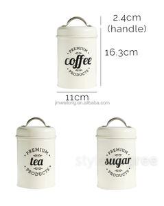 מיכל מתכת מטבח תה קפה סוכר מיכל מיכל קפה סט עם מכסה אחסון ביתי - Product Image 2