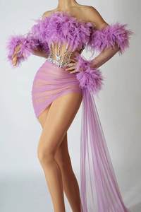 Vestidos Mujer Sexy Durchsichtige Mesh Rüschen Träger lose kurze Geburtstag <span class=keywords><strong>Prom</strong></span> Kleid Lady Frauen Elegante formelle Party Abendkleider - Product Image 2