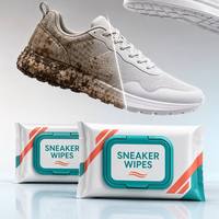Fournisseurs de lingettes nettoyantes de marque privée personnalisées pour baskets de chaussures jetables en tissu humide rapide avec des points