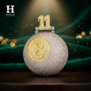 Collar Personalizado con Colgante de Bola de Billar 8-Ball con Diamantes de Moissanita y Micro Pavé VVS, Esfera 3D, Número de Camiseta Personalizado 11, Joyería para Hombre - Product Image 6