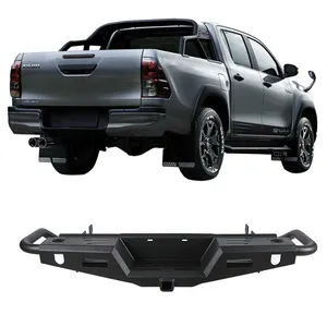 Bibir Bumper Belakang Pelindung Bumper Baja Hitam, untuk Hilux/Ranger/Navara