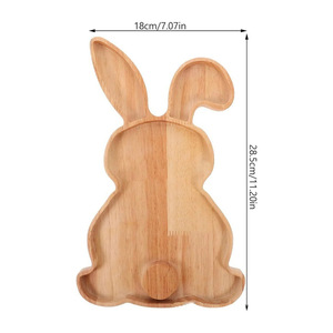 Wooden Rabbit <b>Tray</b> For Dessert Fruit Coffee Serving Hotel Use - Product Image 4