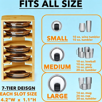 Organisateur de couvercles en bambou pour armoire de cuisine, support de rangement pour bouteilles d'eau et mini-couvercles de tasses