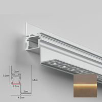 Tiras de Luces LED con Canal de Aleación de Aluminio y Cubierta de PC, Empotradas en Paneles de Yeso, Superficie Anodizada, Regulables