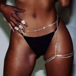 2022 Sexy <span class=keywords><strong>Sex</strong></span> Bandjes Mooie Strass Gouden Diamant <span class=keywords><strong>Glitter</strong></span> Verstelbare Body Chain Sieraden Bikini Strand Lingerie Voor Vrouwen - Product Image 3