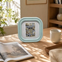 Porte-œuvres d'art en MDF de style galerie, carré arrondi de couleur pastel 8x8, pour décoration murale de chambre d'enfant, cadre photo