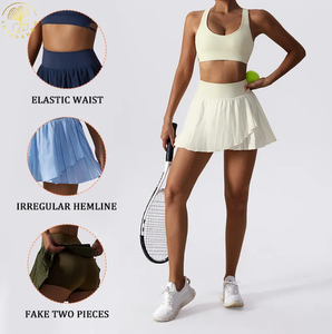 Rok celana pendek olahraga berkendara luar ruangan kustom rok tenis berlipat cepat kering bersirkulasi pinggang tinggi - Product Image 2