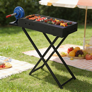 Portable Outdoor Camping <strong>BBQ</strong> <strong>Stand</strong> with Cover, Grill with Blower - Product Image 1