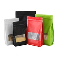 Sachets Doypack Colorés avec Fenêtre Transparente, Fond Carré, Fermeture Éclair Anti-Humidité pour Aliments pour Chats, Aliments pour Chiens, Appâts pour Poissons, Café