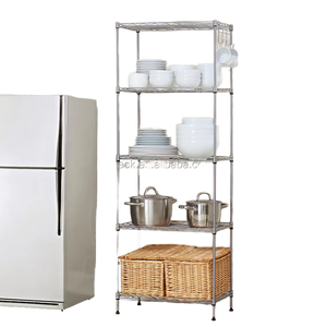 5-Layer Metal Non-Folding Kitchen <b>Rack</b> Standing Type Multilevel Storage for Microwave <b>Oven</b> Pot Bowl Seasoning Household Use - Product Image 3