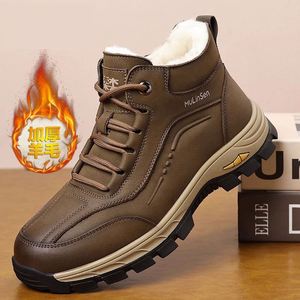Nouvelles bottes d'hiver 2026 pour hommes, montantes, doublées en peau de mouton, chaudes, en polaire épaisse, décontractées, pour la neige - Product Image 3