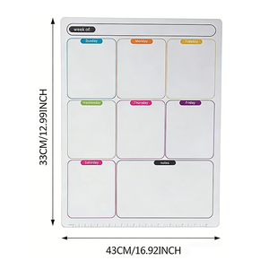 Tableau de messages pour planificateur hebdomadaire, autocollant magnétique effaçable à sec pour réfrigérateur - Product Image 2