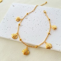 2023 nouveaux bijoux de plage délicats 18k plaqué or en acier inoxydable poisson étoile de mer coquille dauphins charme forme femmes bracelets de cheville chaîne