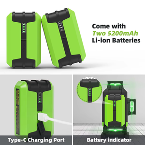 Nivel Láser Profesional <span class=keywords><strong>Huepar</strong></span> L04CG <span class=keywords><strong>4D</strong></span> de Haz Verde, Nivel Láser Autonivelante de Líneas Cruzadas - Product Image 2