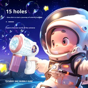 Máquina de burbujas de 15 agujeros totalmente automática de mano para exteriores, máquina de burbujas eléctrica de dinosaurio interactiva para niños - Product Image 3
