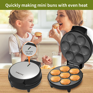 Nouvelle machine à cupcakes portable pour la maison, machine à gâteaux électriques 7 cavités, plaque de cuisson électrique, crêpière électrique, machine à petit-déjeuner - Product Image 2