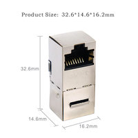 Ethernet 180 Degrés Modulaire Jack RJ45 8P8C Telecom Pièces Femelle à Femelle Keystone Jack RJ45 Coupleur En Ligne