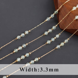 C218 1 m/लॉट 18k सोना-प्लेटेड कॉपर नेकलेस रस्सी चेन प्राकृतिक रत्न उपहार मानक तक पहुंचते हैं - Product Image 2