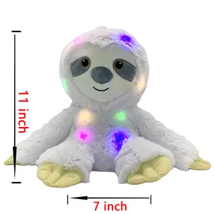 공장 직접 판매 뜨거운 인기있는 LED 조명 봉제 완구 말하는 유니콘 곰 펭귄 나무 늘보