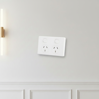 YOUU SAA untuk Stopkontak Dinding Australia Berkualitas Tinggi dan Tahan Lama 2 Outlet 2 Gang 2 Arah Saklar 10A 250V Putih/Warna OEM