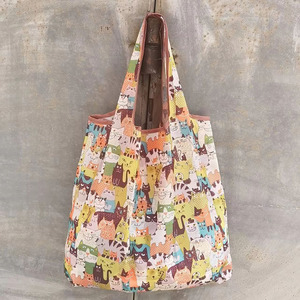 Medium Printed Shopping Bag <b>Foldable</b> Lightweight Portable Eco Friendly Supermarket Storage Bag Horizontal Style - Product Image 2