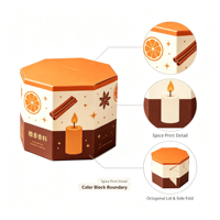 Boîte cadeau pour bougie parfumée, boîte en papier rigide octogonale personnalisée pour bougie parfumée
