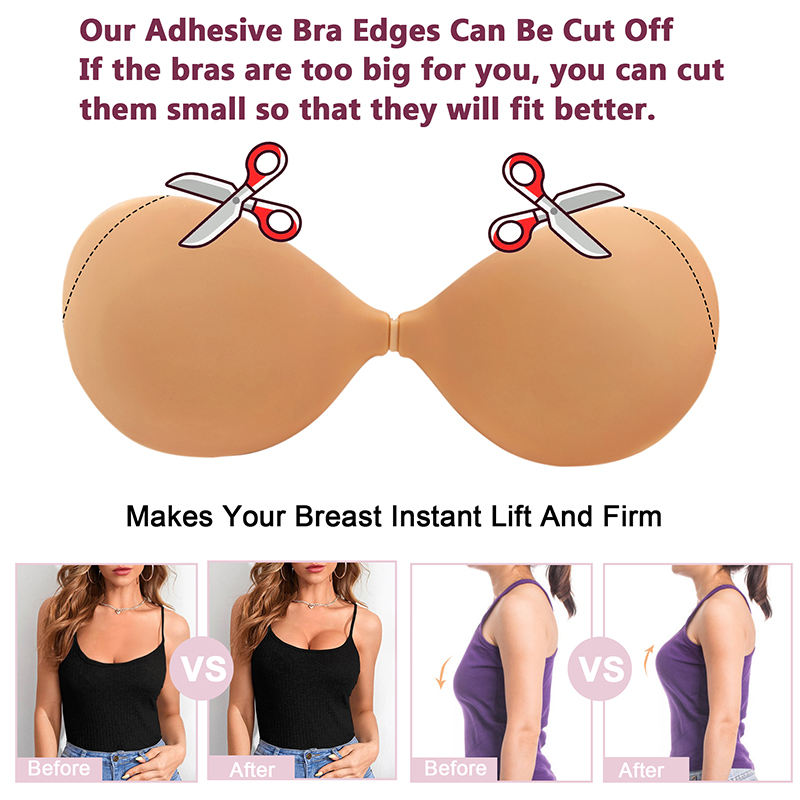 REGGISENO PUSH UP IN SILICONE INVISIBILE ANALLERGICO COPPETTE MODELLANTI UN BRA - Foto 6