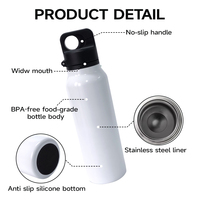 Termo Deportivo Ecológico de Acero Inoxidable 304 Pro, Aislado, con Rendimiento Térmico de 12-24 Horas, 420ml/630ml, Tapa de Presión Portátil