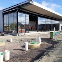 Superhouse FPA / NOA certificado Impact Rated Aluminio vidrio Imagen Shopfront / Storefront Windows con vista grande