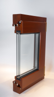 Ventana Exterior de Madera Maciza con Triple Acristalamiento, Ahorro de Energía, Resistente a la Intemperie, Ventana para Patio