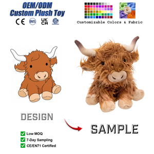 Peluche Personalizado <span class=keywords><strong>de</strong></span> <span class=keywords><strong>Vaca</strong></span> Highland Escocesa Realista y Adorable con Relleno <span class=keywords><strong>de</strong></span> Algodón PP, Suave, Lavable, Unisex, Ideal para Aliviar el Estrés o como Regalo <span class=keywords><strong>de</strong></span> Cumpleaños - Product Image 1