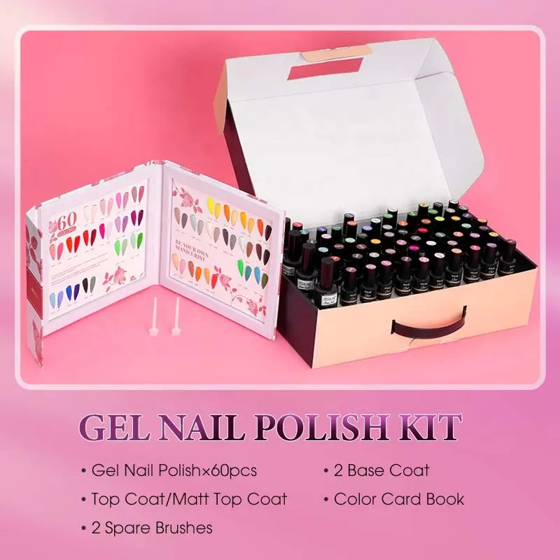 Rosalind Nagelfabrikant Beste Nageldoos Boekontwerp 60 Veganistische Kleurcollectie Nagelgellak Set Oem Op Maat Gellak Fles