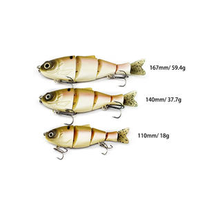 Nouvelle Leurre Articulée 140mm 37.7g, Leurre Dur avec Queue Souple, Leurres de Pêche en Mer pour Bateau, Leurres OEM, Leurres Nageurs - Product Image 5