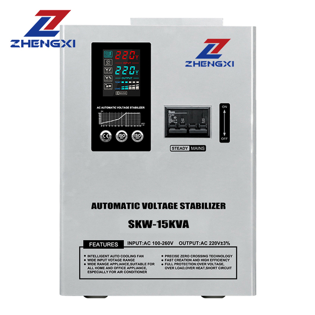 Single Phase 220V SVC Wall Mount Servo Voltage Stabilizer 15KVA High Efficiency AC Current Type Wide Input Range