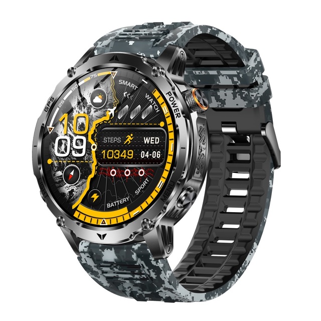 AK102 Rugged Outdoor Smart Watch with GPS Track Recording Altimeter Barometer Compass BT Call 1000mAh Big Battery 1.7" HD Screen