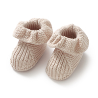 Chaussons tricotés Mimixiong Premium pour bébés, avec bordure à bulles et fleurs, pour nouveau-nés filles