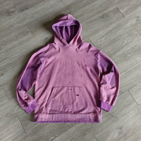 Sweat à capuche personnalisé en coton 100% délavé effet soleil, coupe légère en molleton bouclette, pour homme