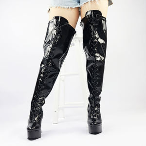 Chaussures pour femmes de grande taille, chaussures de club de nuit sexy, bottes à talons hauts pour la pole dance, plateforme, bottes pour femmes, chaussures de strip-teaseuse extra larges - Product Image 1