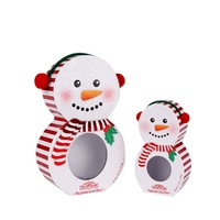 Boîte cadeau en chocolat en forme de bonhomme de neige avec fenêtre en PVC et laminage mat