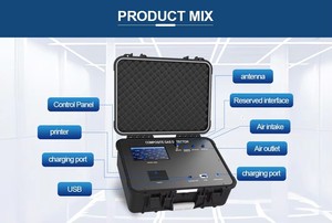 เครื่องตรวจจับก๊าซแบบพกพา NH3, H2S, VOC, PM, CH4, CO, CO2, O2, H2S, NO, SO2, NO เครื่องวิเคราะห์ก๊าซ  หน้าจอ 7 นิ้ว พร้อมเครื่องพิมพ์ในตัว 20 in 1 - Product Image 4