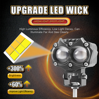 Projecteur LED 80W, faisceau haut et bas, double couleur, lumière de conduite, étanche, lampe auxiliaire multicolore pour moto, tout-terrain, scooter