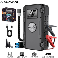 SHARMEAL OEM&ODM Batterie de secours 6000mAh, démarreur de voiture portable 12V, démarreur d'urgence avec pompe à air