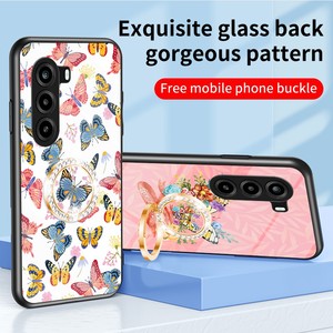 Funda de teléfono con diseño personalizado de mariposas, cubierta de vidrio templado duro, TPU suave, a prueba de golpes, con anillo para <span class=keywords><strong>Realme</strong></span> P4X - Product Image 4