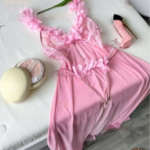 Pigiama Estivo Sexy da <span class=keywords><strong>Donna</strong></span> per il Commercio Transfrontaliero Euro-Americano, con Spacco Tentazione, Trasparente, Abito a Bretelle Lungo e Perizoma - Product Image 2