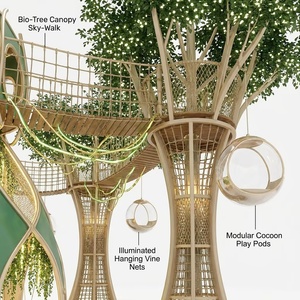 Parque de Aventuras Interior <span class=keywords><strong>con</strong></span> Temática de Oasis Bio-Domo de Lujo Ecológico, <span class=keywords><strong>con</strong></span> Camino Aéreo y Toboganes Translúcidos Verdes para Resorts - Product Image 2