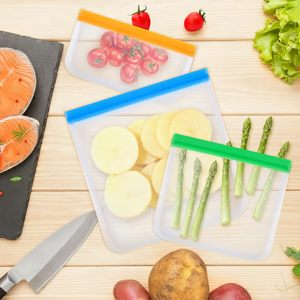 Sacs de congélation réutilisables en PET de qualité alimentaire pour sandwichs, compatibles lave-vaisselle, étanches, personnalisables pour mariner les viandes, repas de voyage, modernes - Product Image 4