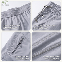 Shorts de randonnée pour hommes en gros, taille à cordon de serrage, poche latérale zippée, séchage rapide, respirants, pour activités de plein air, service OEM personnalisé