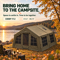 Tente gonflable Coody Familia 17.2 Air - verte, installation rapide, abri de glamping portable, pique-nique en plein air, randonnée, tente de camping familiale