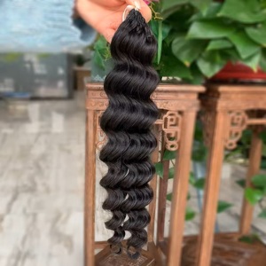 Cheveux humains brésiliens naturels pour crochet, pré-bouclés, ondulés, avec nœuds miracle, non traités - Product Image 6